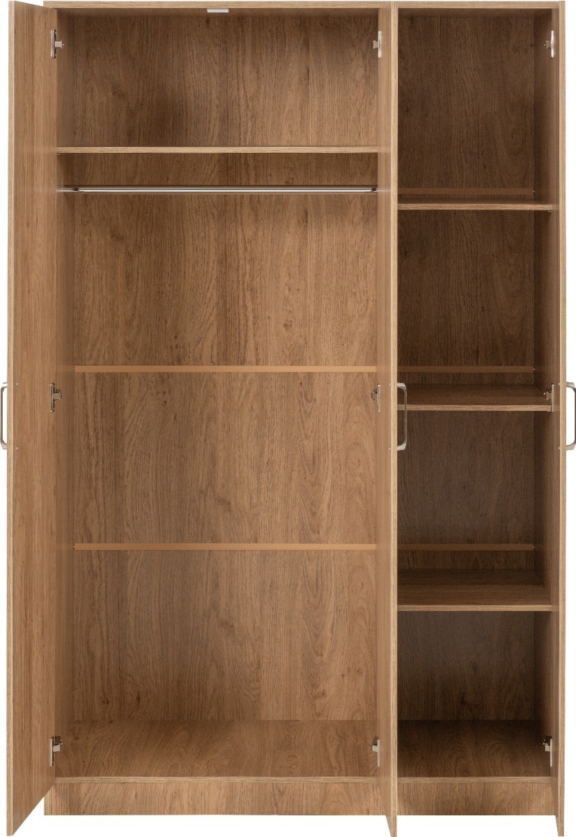 Dakota 3 Door Wardrobe - Oak Effect - view 4