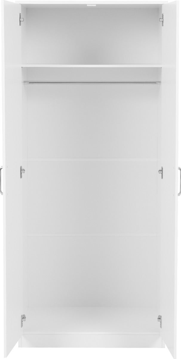 Dakota 2 Door Wardrobe - White - view 4