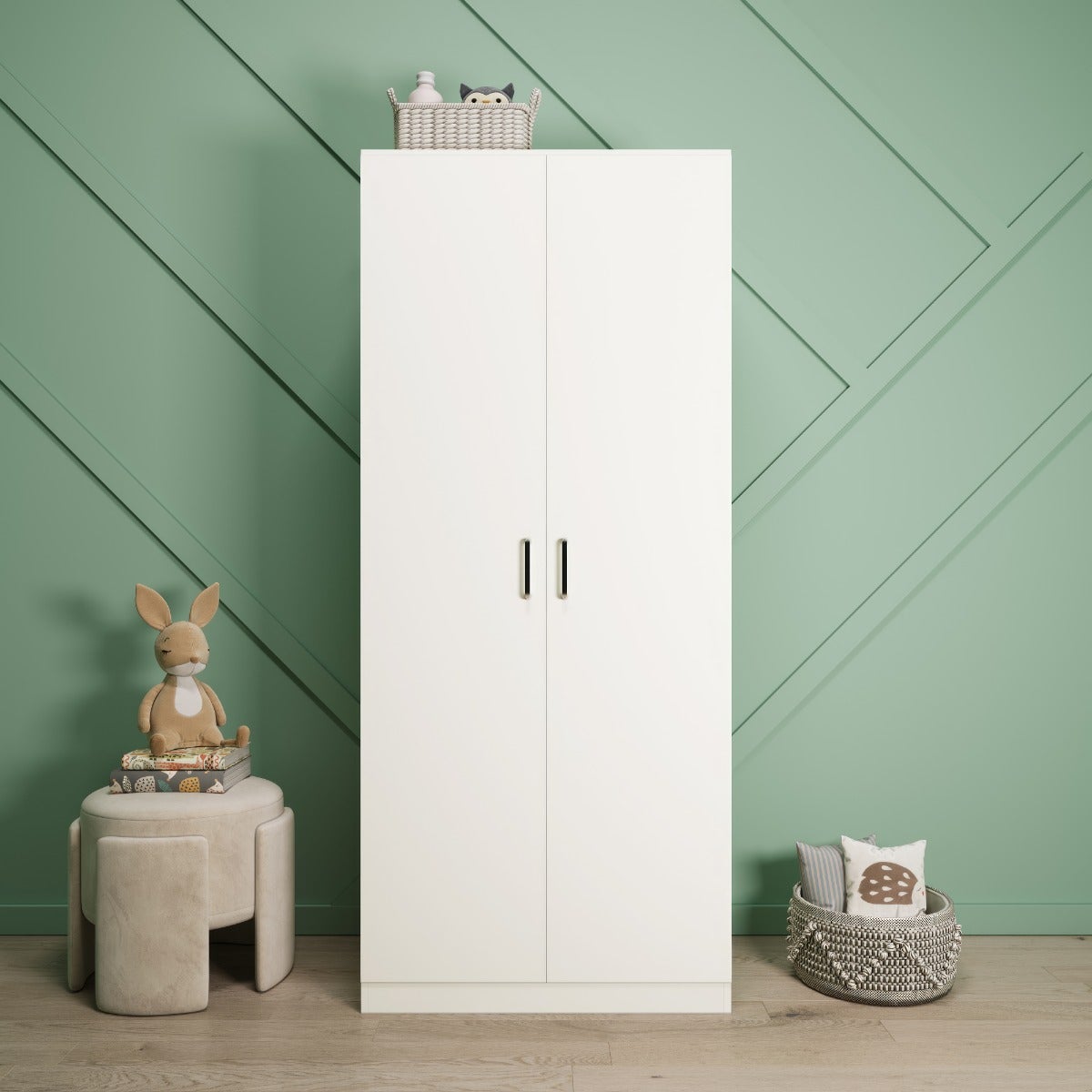 Dakota 2 Door Wardrobe - White - view 7