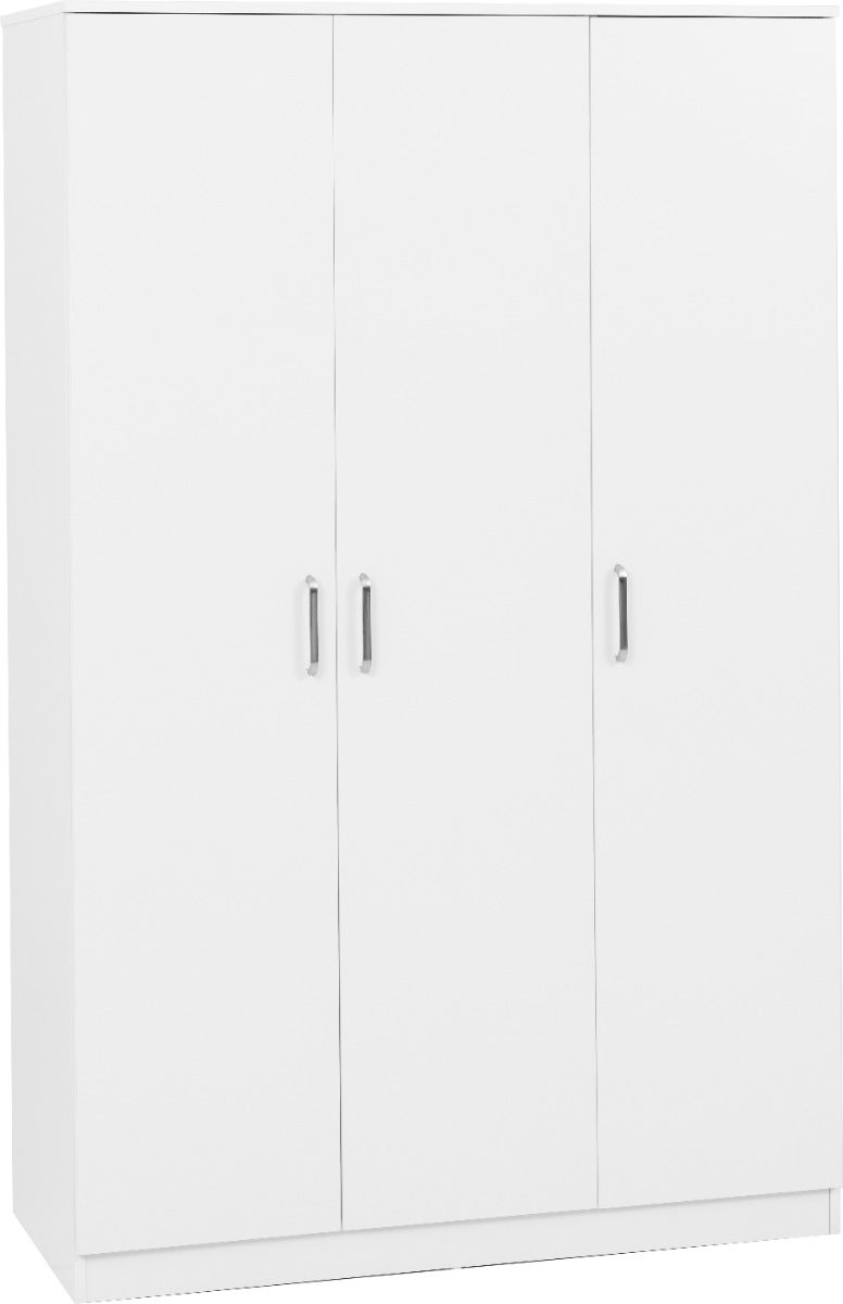 Dakota 3 Door Wardrobe - White - view 2