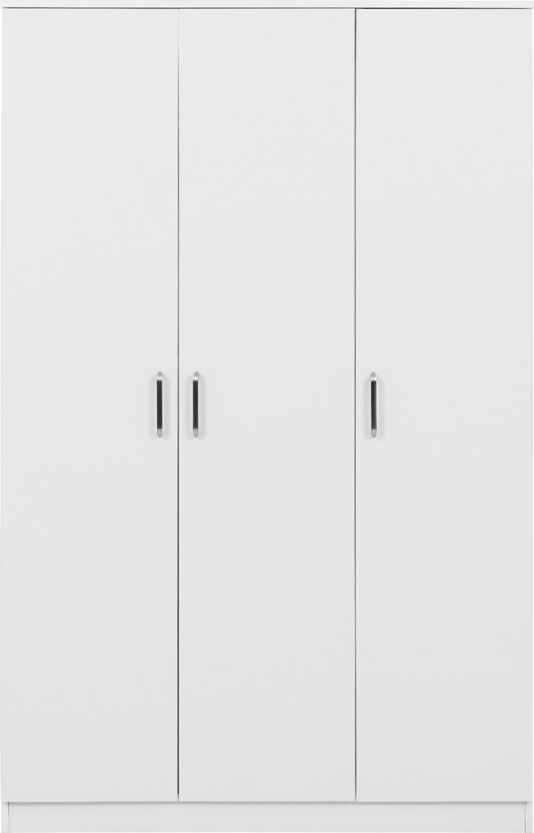 Dakota 3 Door Wardrobe - White - view 3