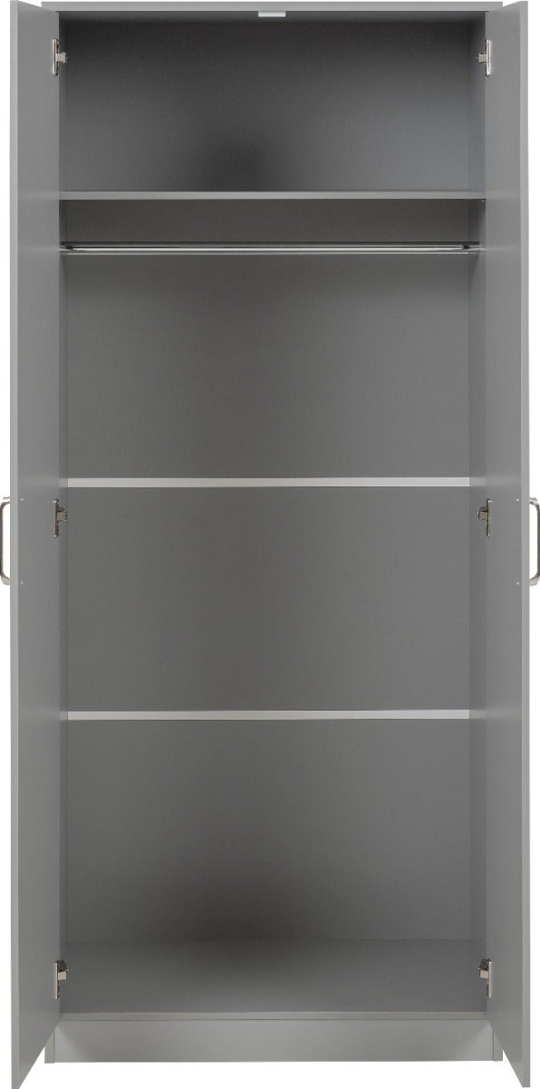 Dakota 2 Door Wardrobe - Light Grey - view 4