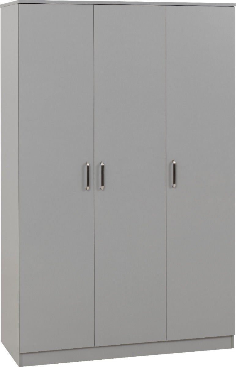 Dakota 3 Door Wardrobe - Light Grey - view 2