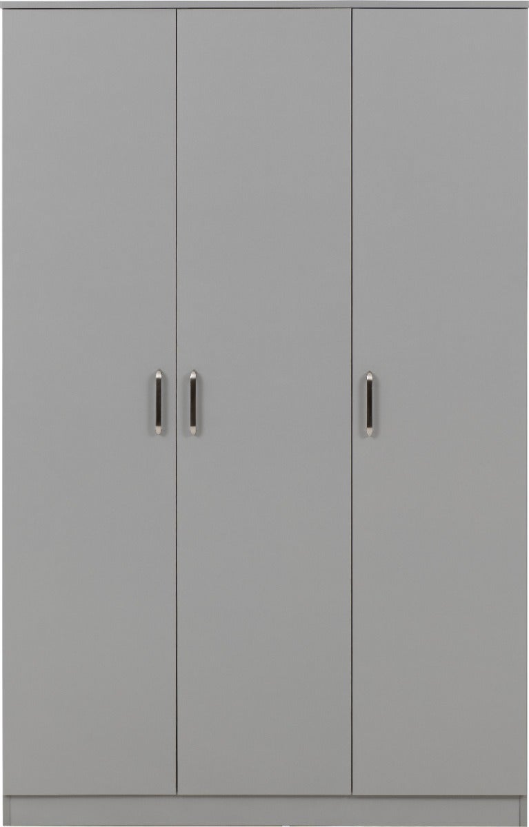 Dakota 3 Door Wardrobe - Light Grey - view 3