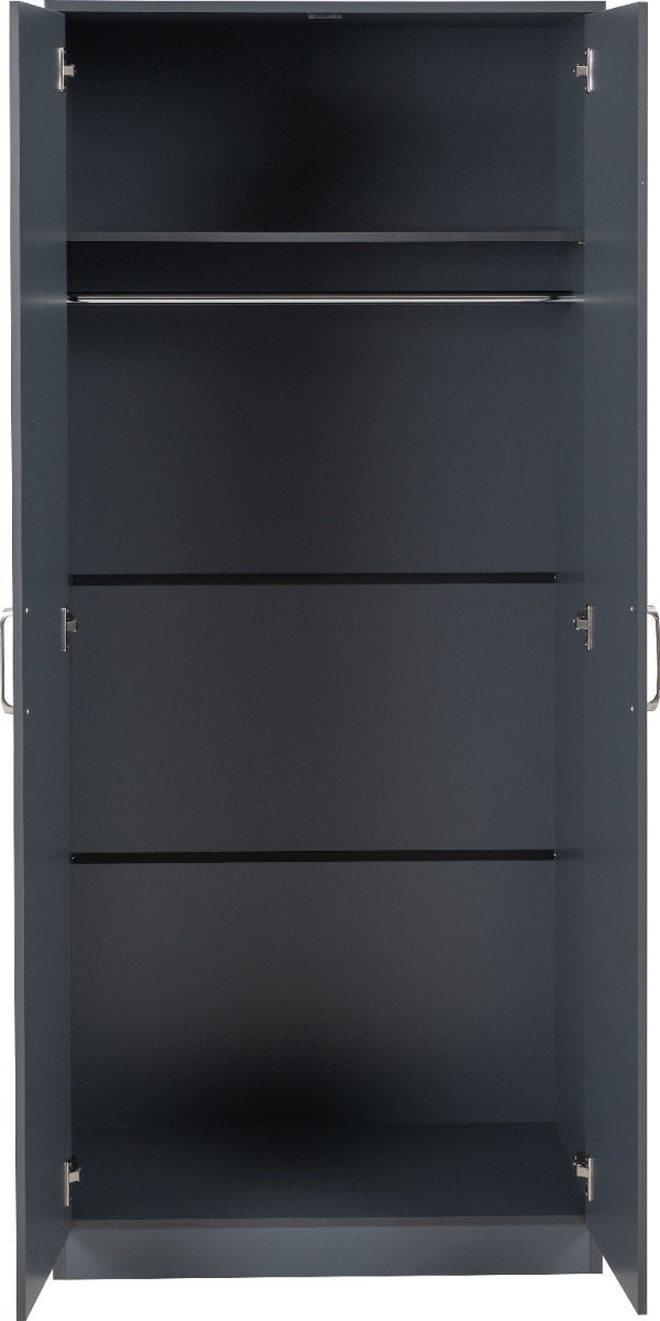 Dakota 2 Door Wardrobe - Dark Grey - view 4
