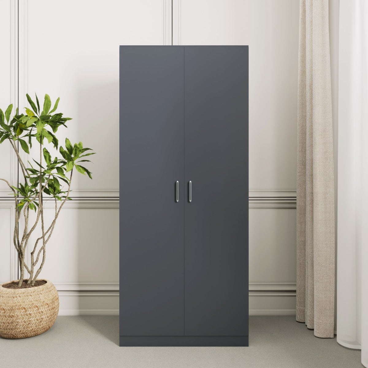Dakota 2 Door Wardrobe - Dark Grey - view 7