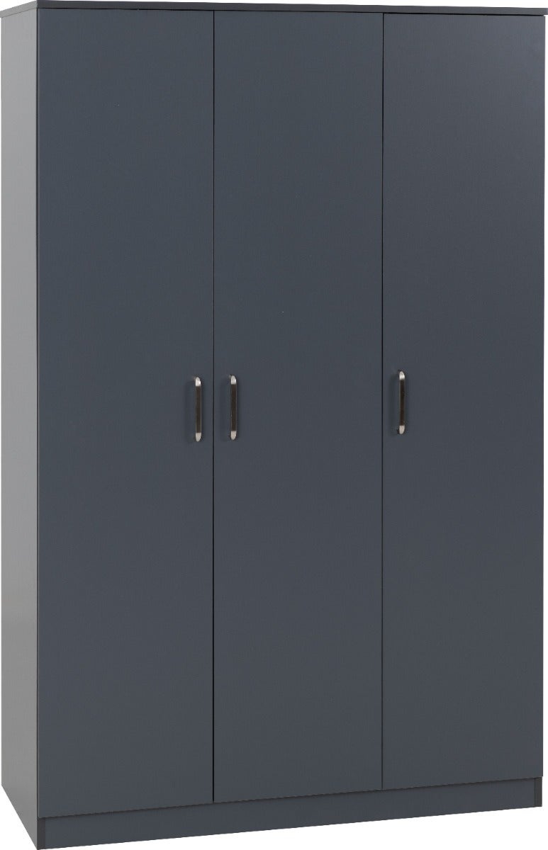 Dakota 3 Door Wardrobe - Dark Grey - view 2