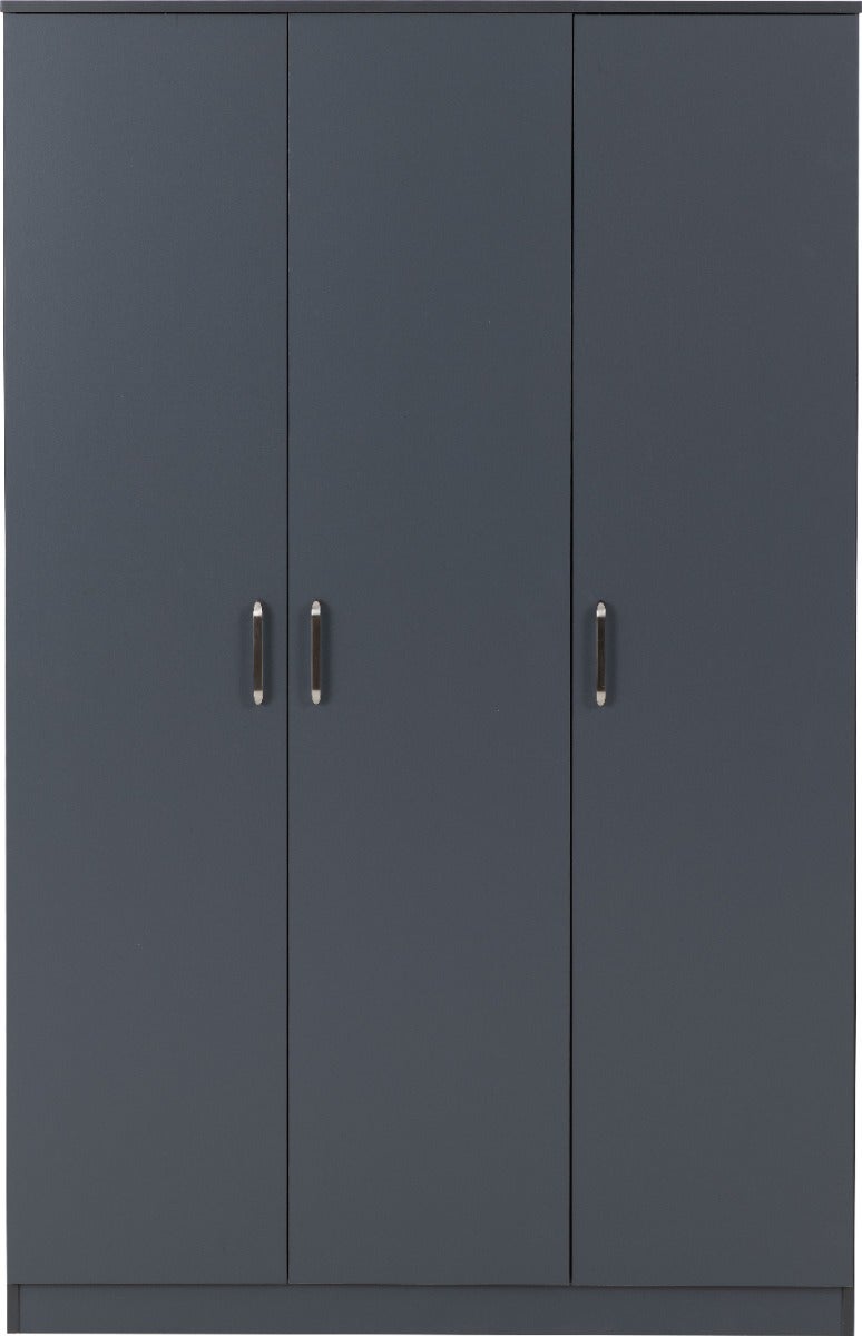 Dakota 3 Door Wardrobe - Dark Grey - view 3