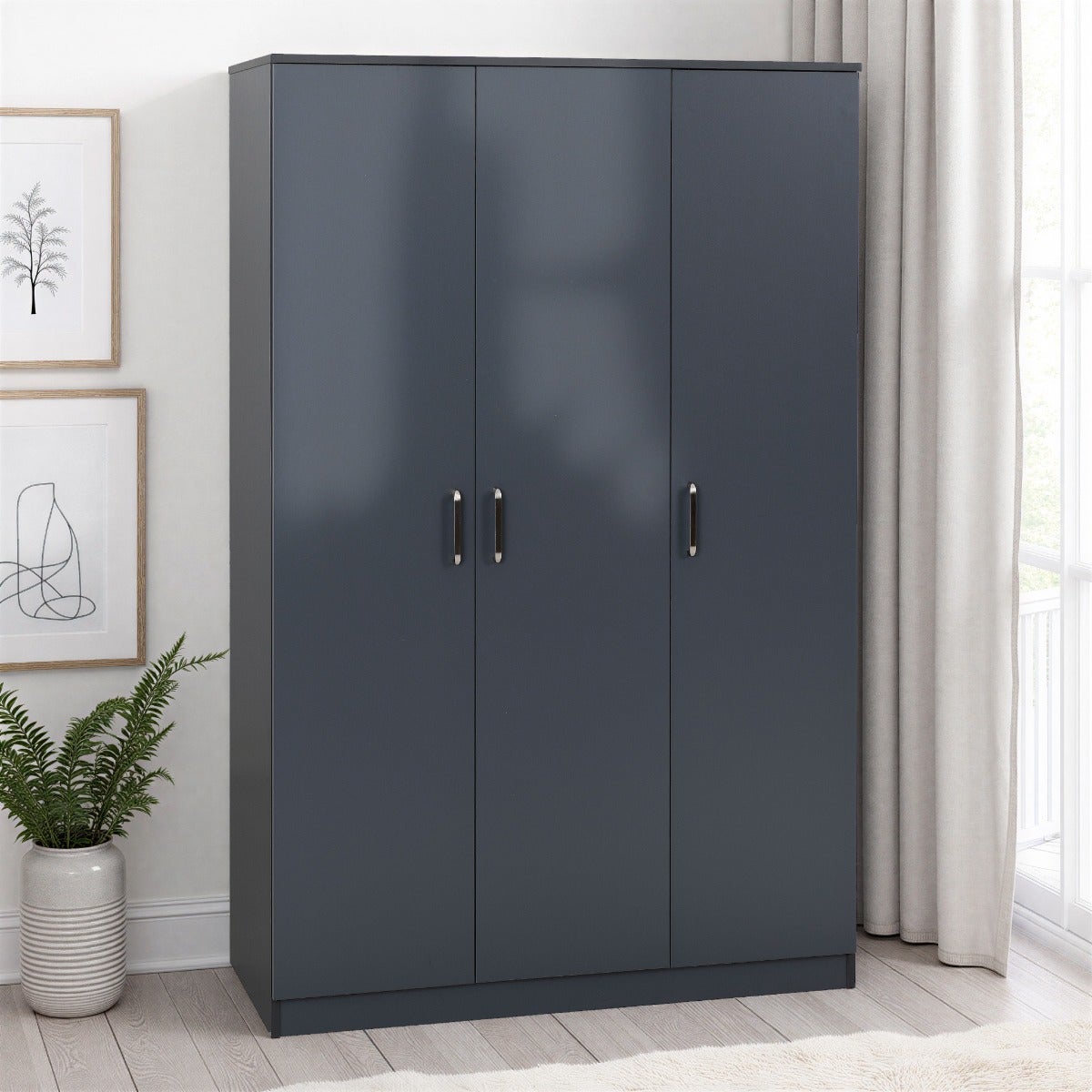 Dakota 3 Door Wardrobe - Dark Grey