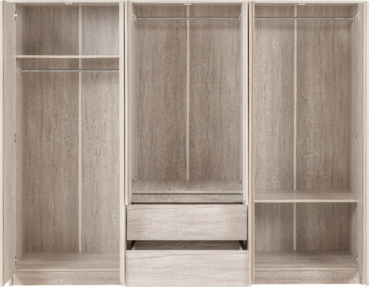 Malvern 6 Door 2 Drawer Wardrobe - Urban Snow - view 4