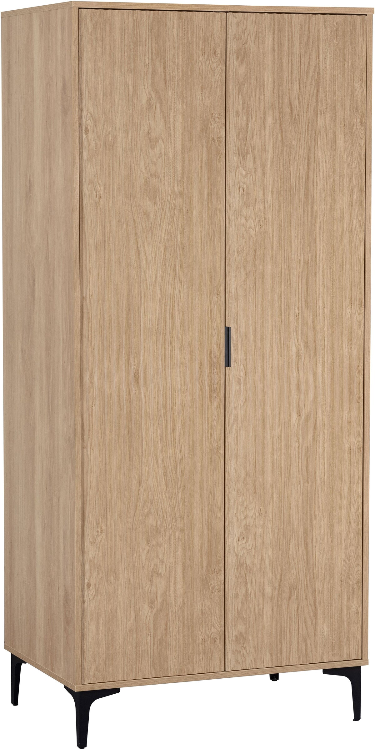 Miami 2 Door Wardrobe - Oak Effect/Black - view 8
