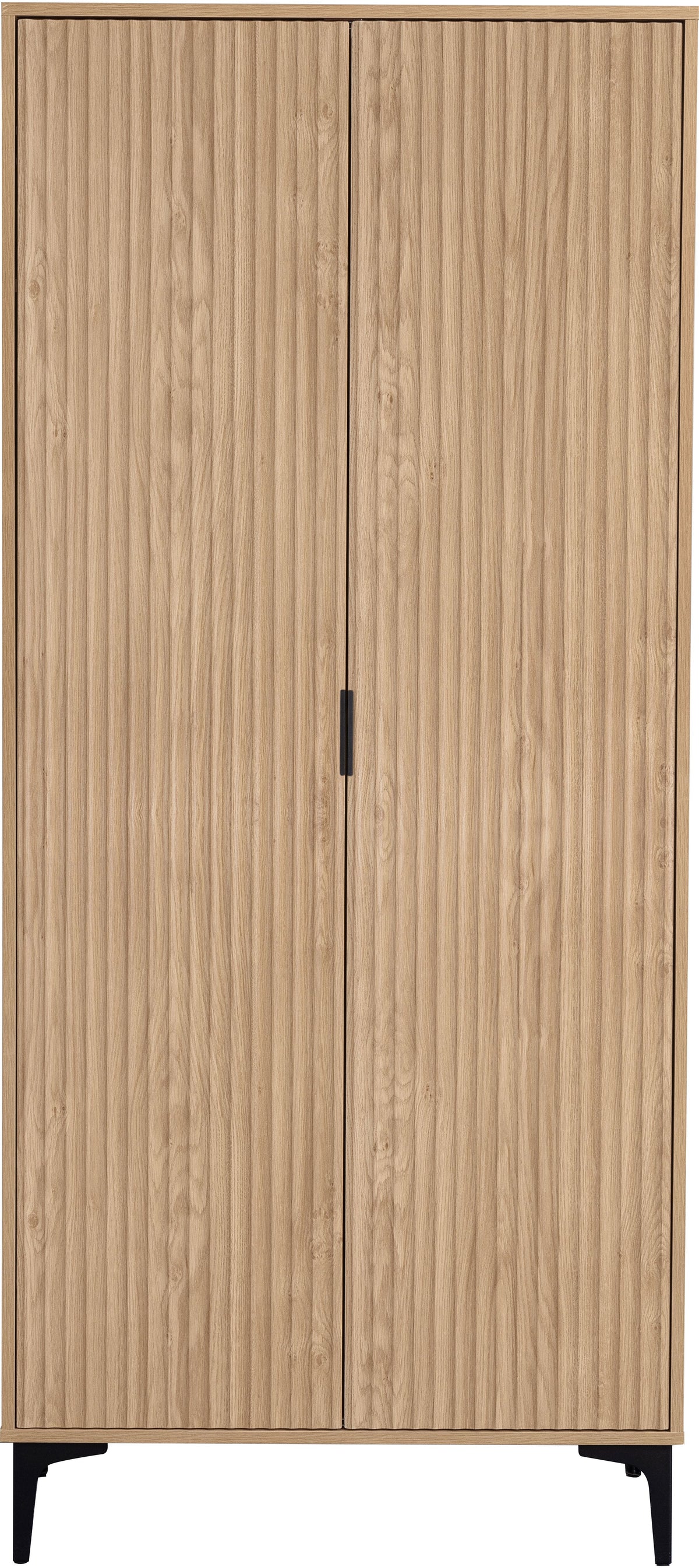Miami 2 Door Wardrobe - Oak Effect/Black - view 7