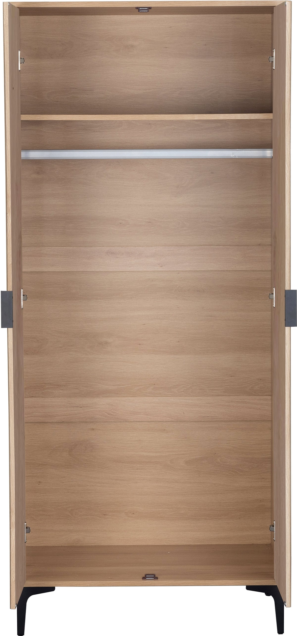 Miami 2 Door Wardrobe - Oak Effect/Black - view 6