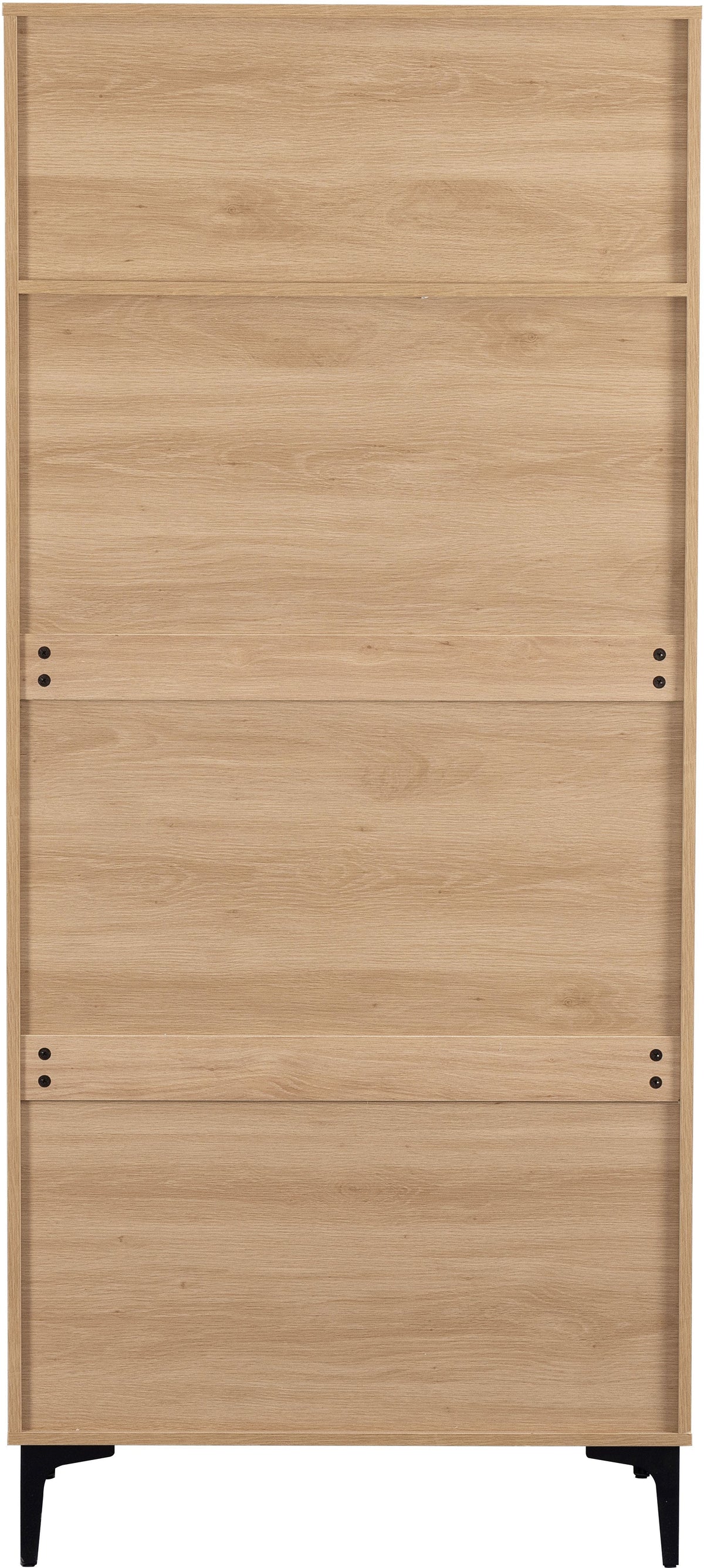 Miami 2 Door Wardrobe - Oak Effect/Black - view 4