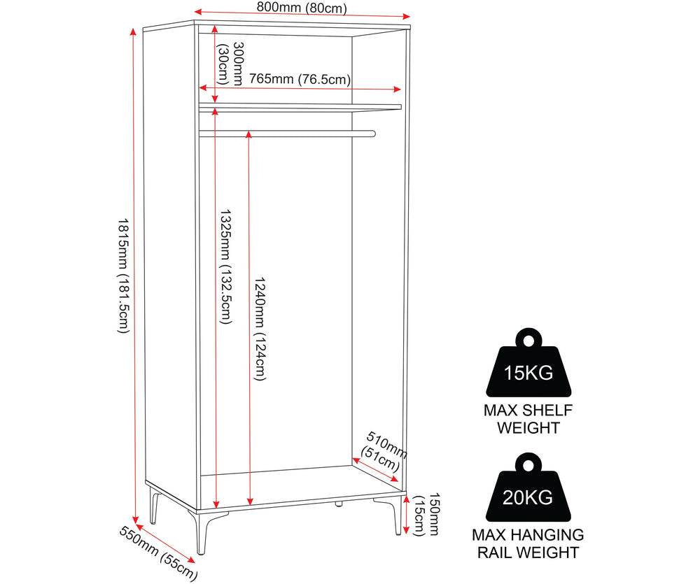 Miami 2 Door Wardrobe