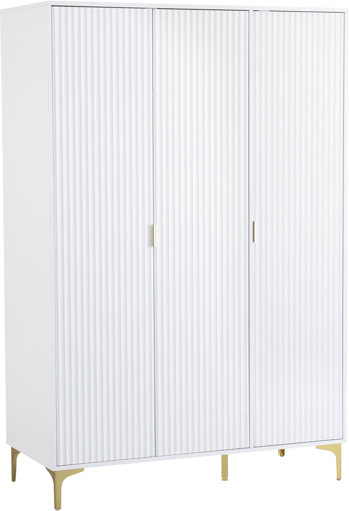 Miami 3 Door Wardrobe - White/Gold - view 8