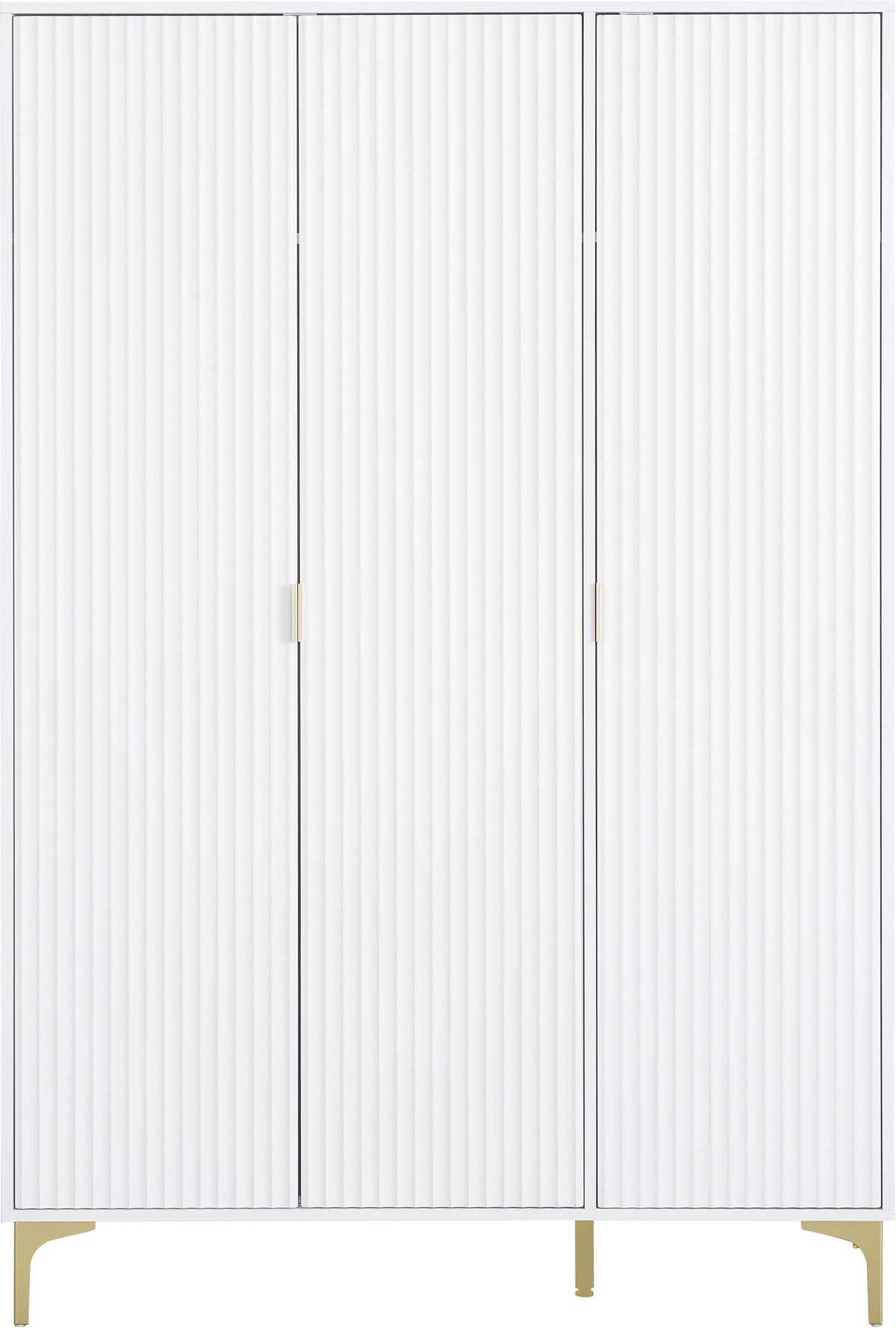Miami 3 Door Wardrobe - White/Gold - view 7