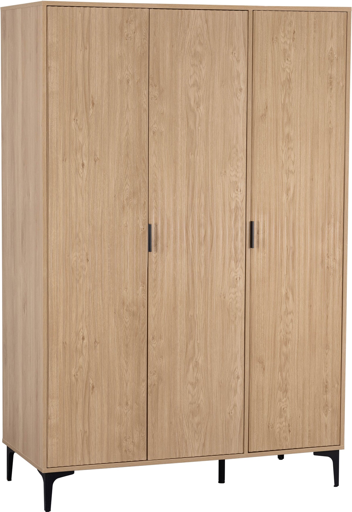 Miami 3 Door Wardrobe - Oak Effect/Black - view 5