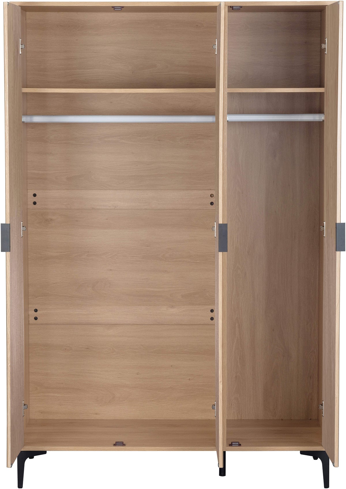 Miami 3 Door Wardrobe - Oak Effect/Black - view 3