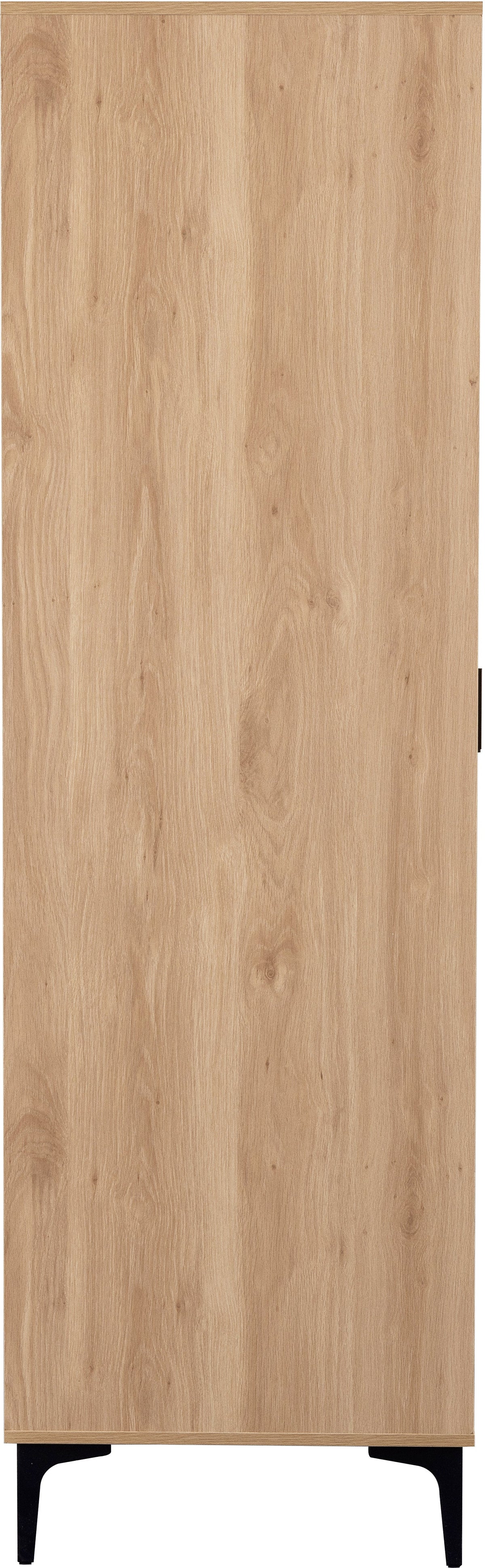 Miami 3 Door Wardrobe - Oak Effect/Black - view 2