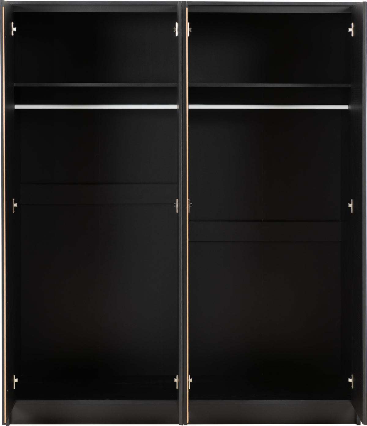 Malvern 4 Door Wardrobe - Black - view 4