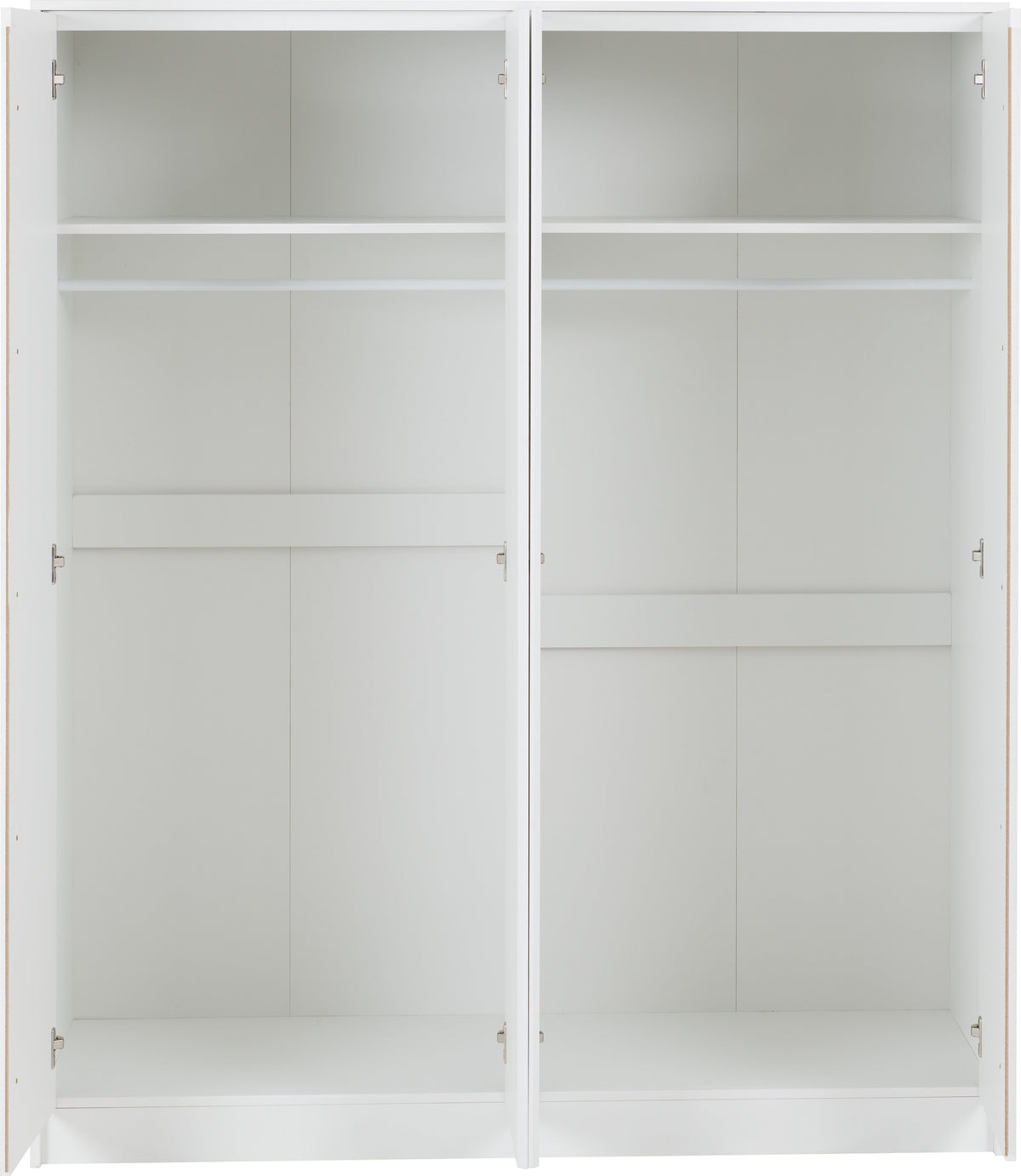 Malvern 4 Door Wardrobe - White - view 6