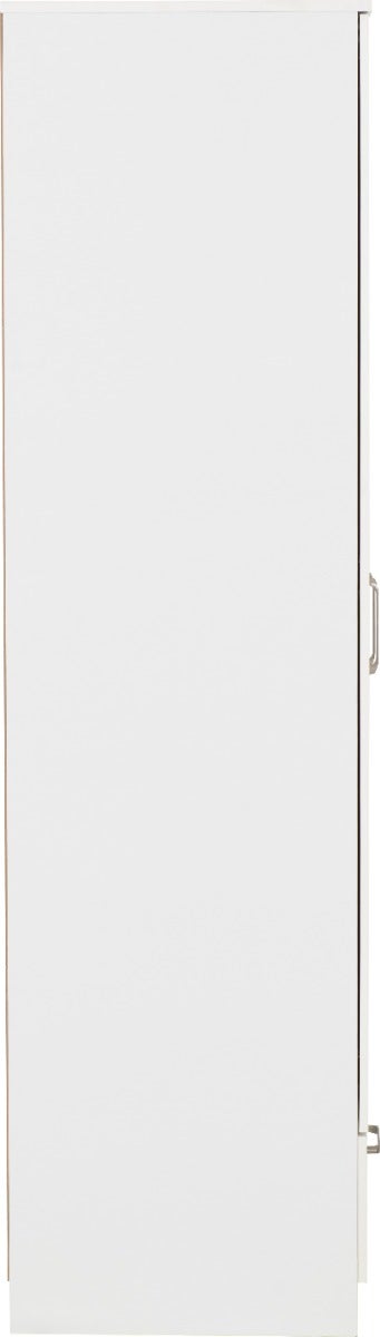 Dakota 2 Door 1 Drawer Mirrored Wardrobe - White - view 5