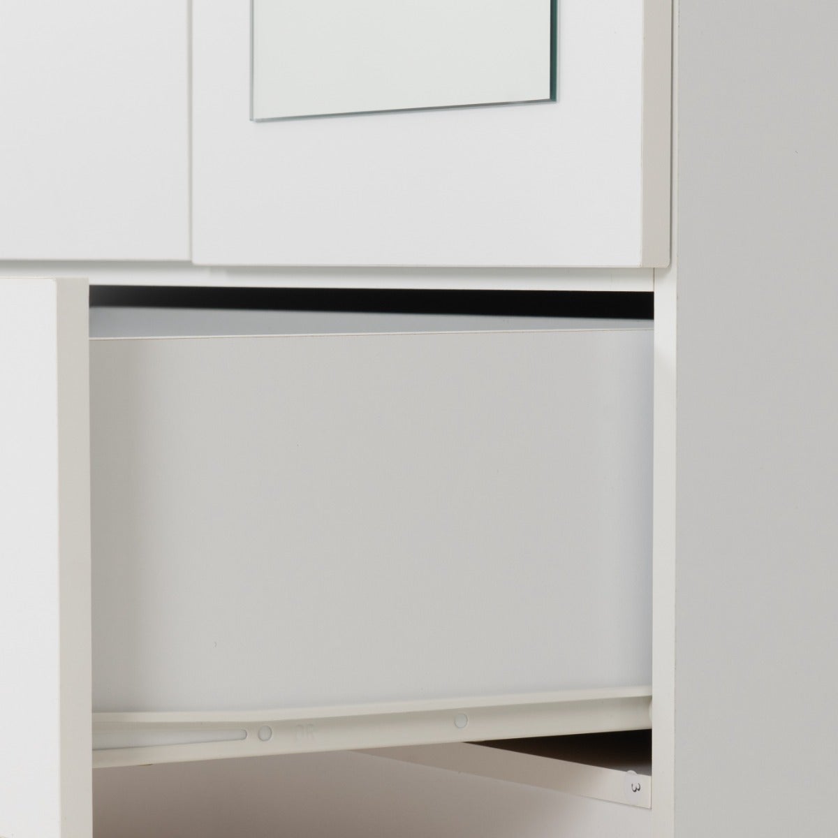 Dakota 2 Door 1 Drawer Mirrored Wardrobe - White - view 7