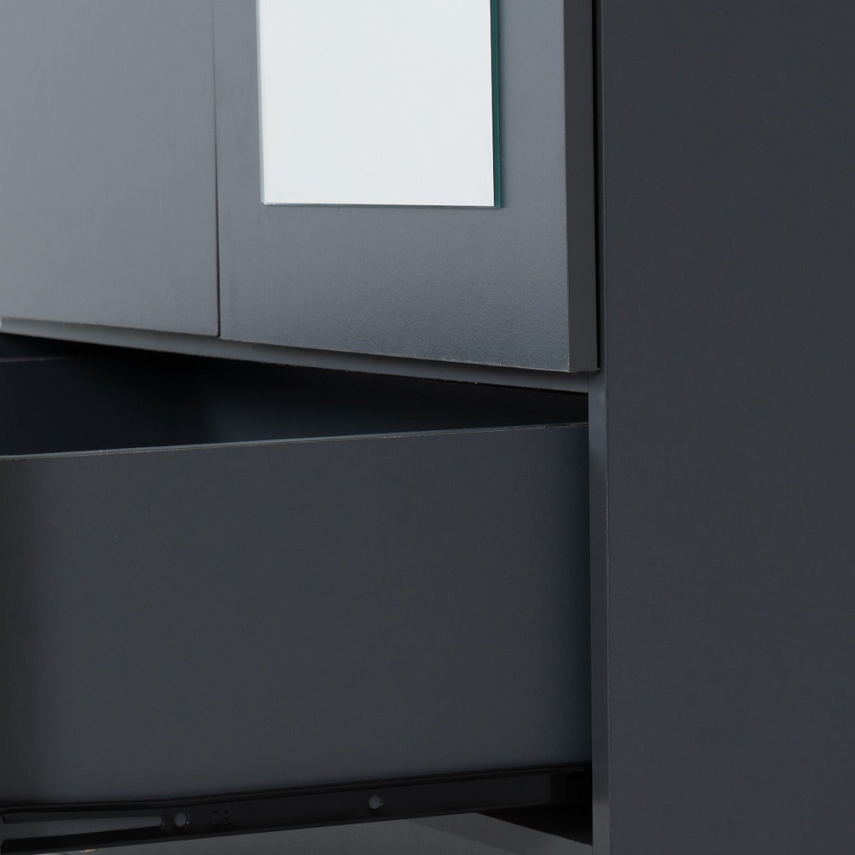 Dakota 2 Door 1 Drawer Mirrored Wardrobe - Dark Grey - view 7