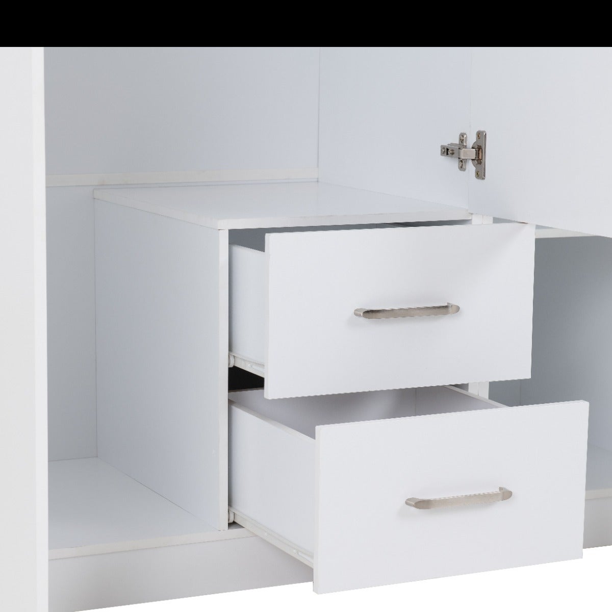 Dakota 3 Door 2 Drawer Mirrored Wardrobe - White - view 7