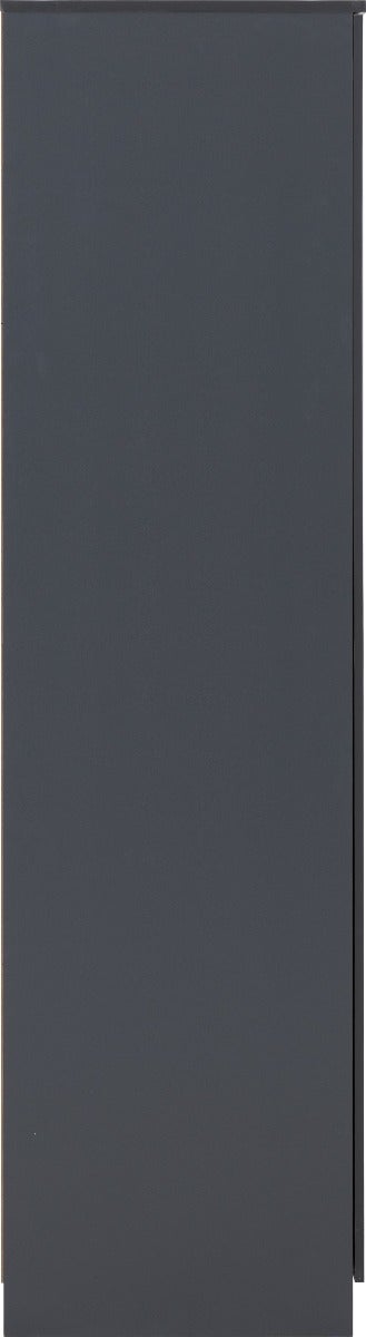 Dakota 3 Door 2 Drawer Mirrored Wardrobe - Dark Grey - view 5