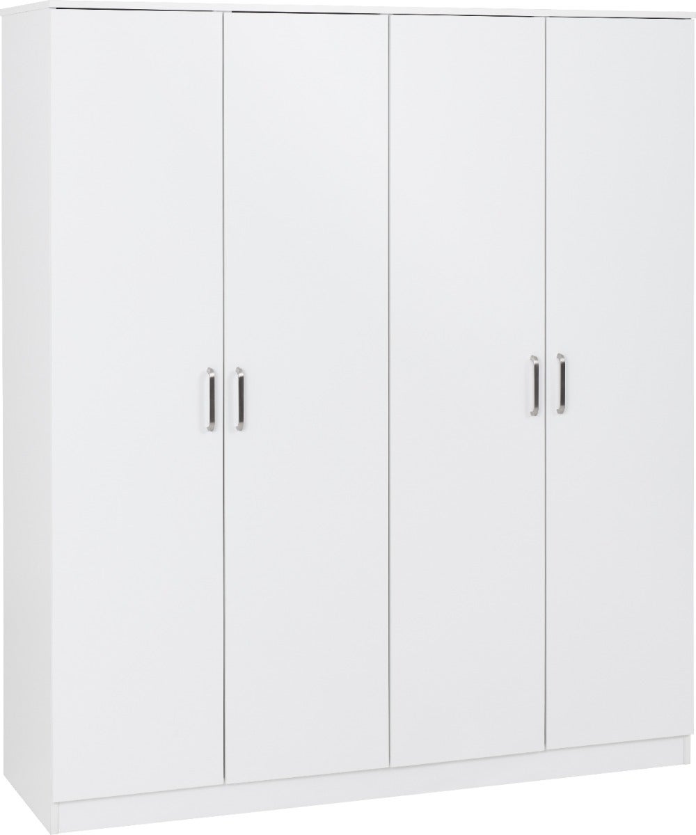 Dakota 4 Door Wardrobe - White - view 2