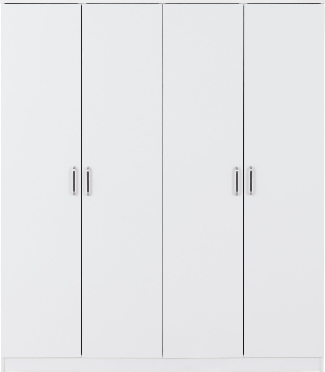 Dakota 4 Door Wardrobe - White - view 3