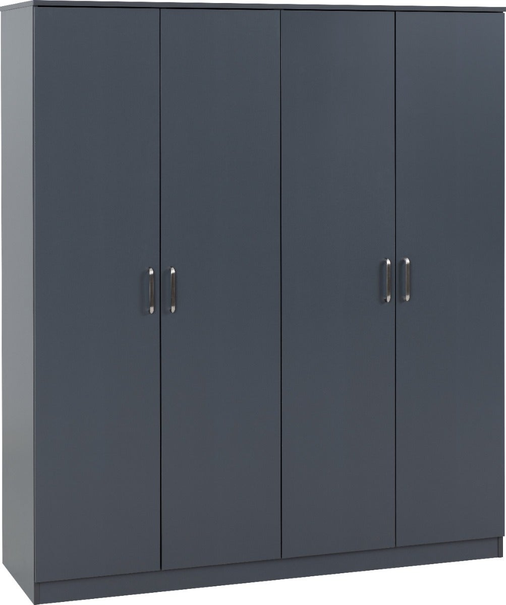 Dakota 4 Door Wardrobe - Dark Grey - view 2