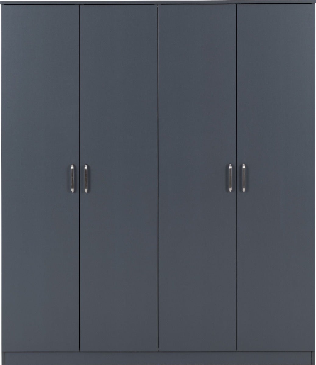 Dakota 4 Door Wardrobe - Dark Grey - view 3