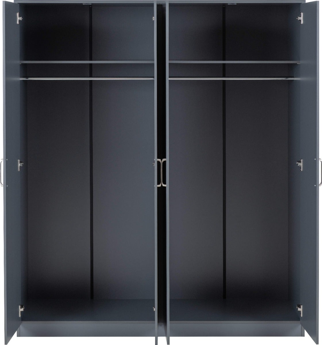 Dakota 4 Door Wardrobe - Dark Grey - view 4