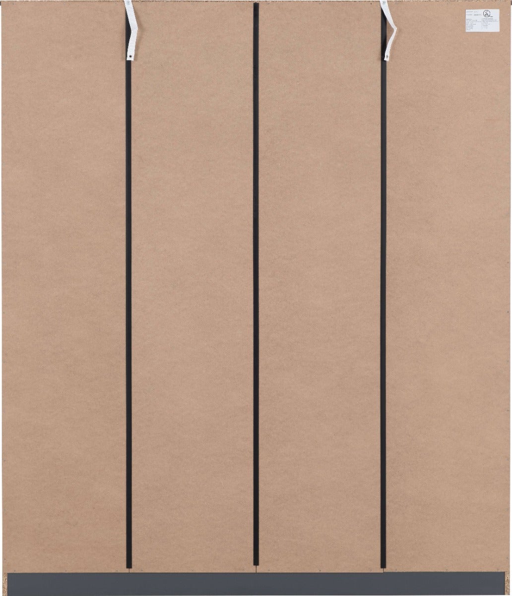Dakota 4 Door Wardrobe - Dark Grey - view 6