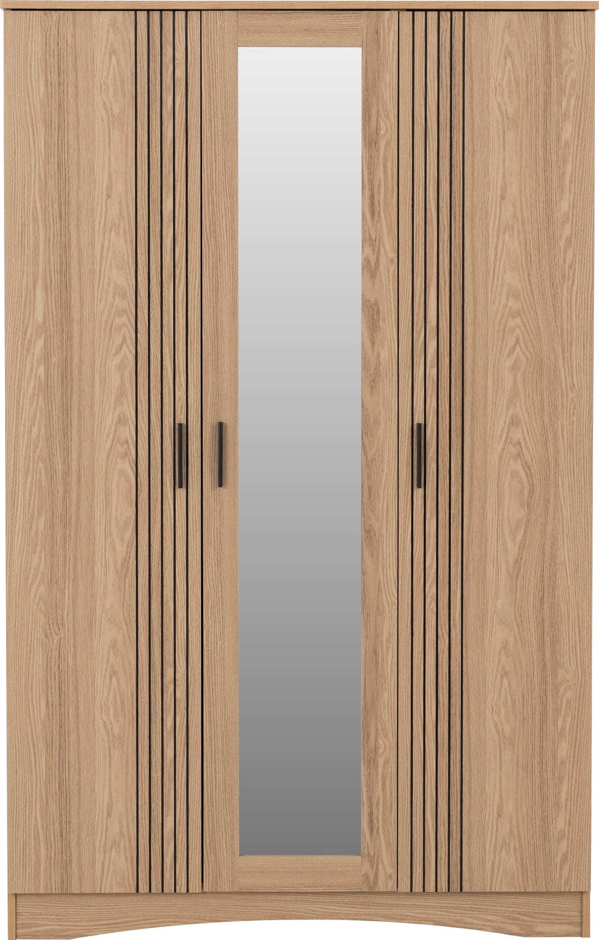Tessa 3 Door Mirrored Wardrobe - Natural Oak Effect - view 9