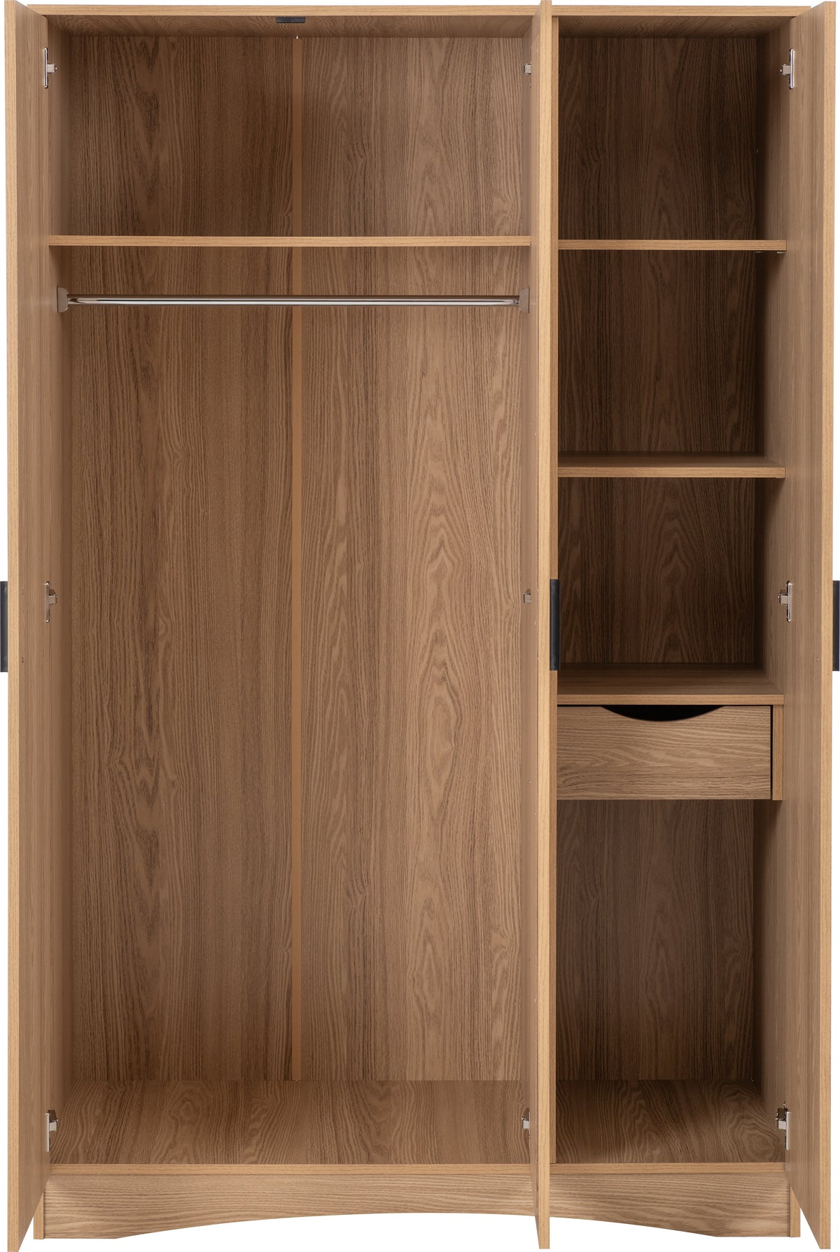 Tessa 3 Door Mirrored Wardrobe - Natural Oak Effect - view 8