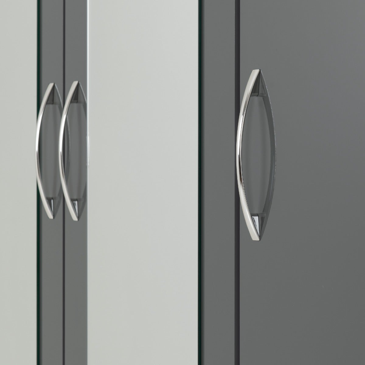 Nevada 3 Door 2 Drawer Wardrobe - Grey Gloss - view 7