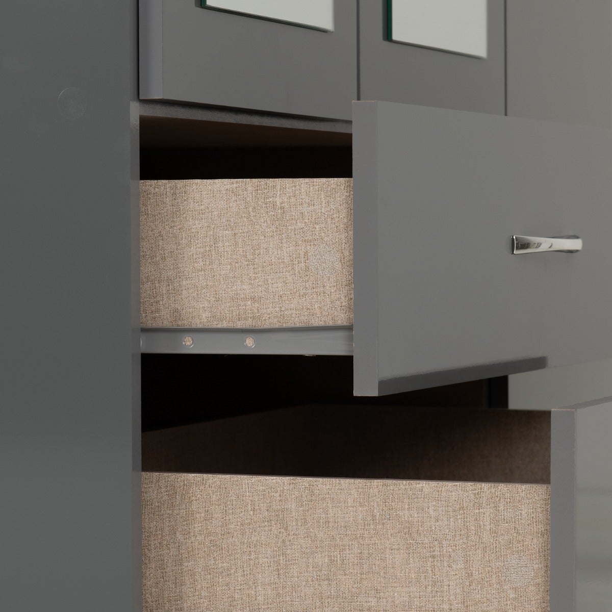 Nevada 3 Door 2 Drawer Wardrobe - Grey Gloss - view 8