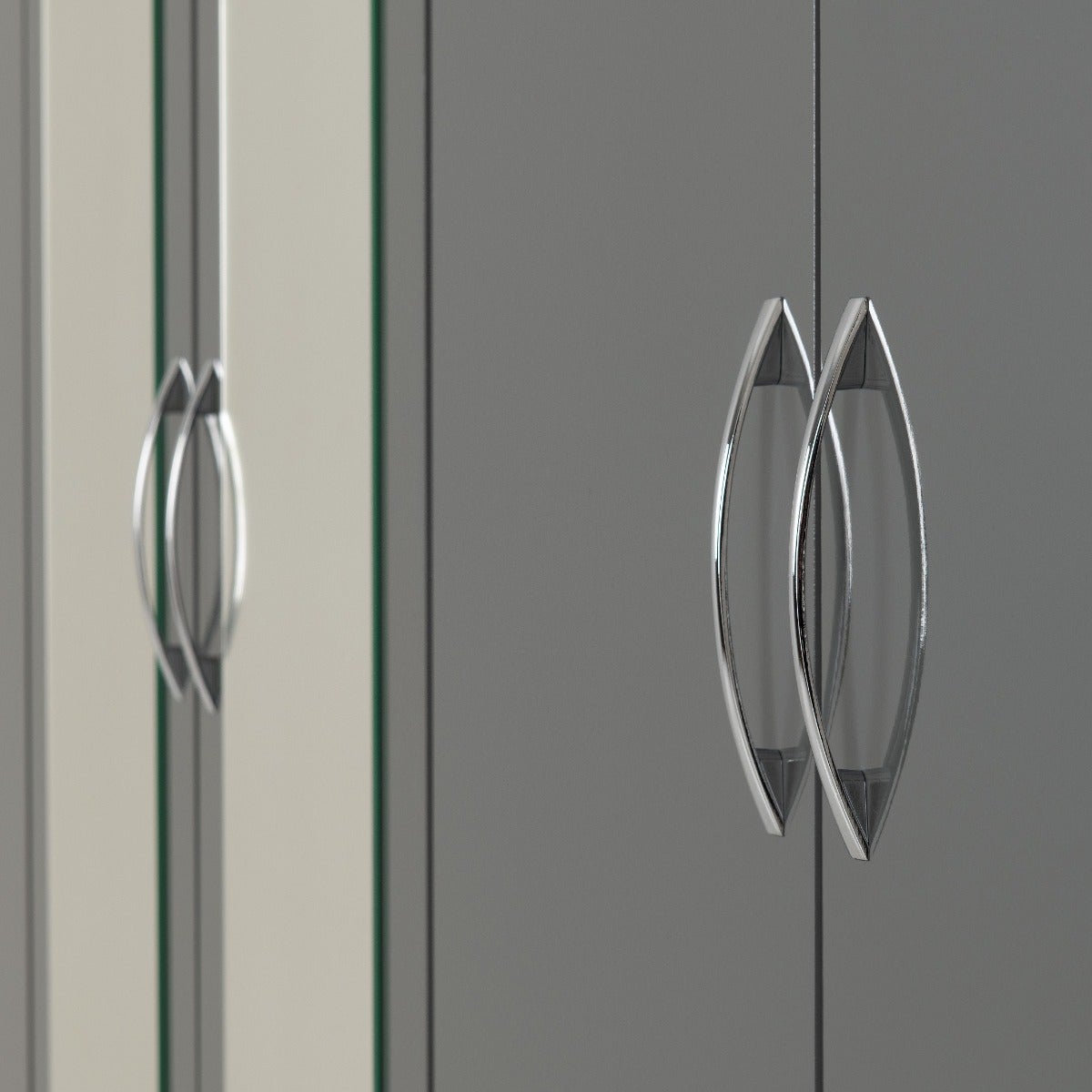 Nevada 6 Door 2 Drawer Wardrobe - Grey Gloss - view 7