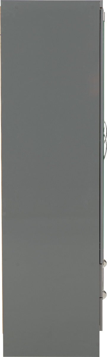 Nevada 4 Door 2 Drawer Wardrobe - Grey Gloss - view 5