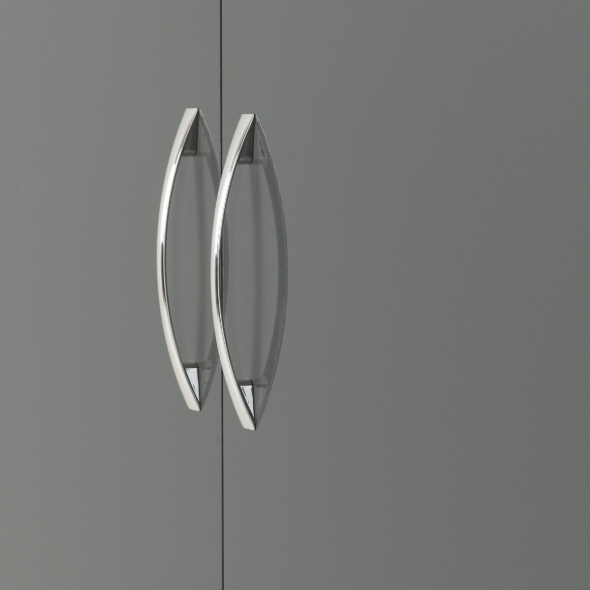Nevada 2 Door 1 Drawer Wardrobe - Grey Gloss - view 7