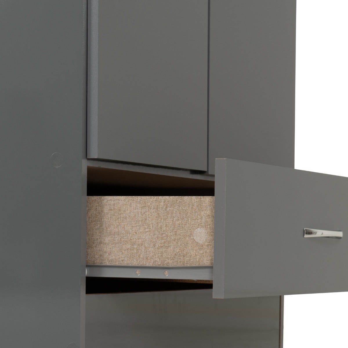 Nevada 2 Door 1 Drawer Wardrobe - Grey Gloss - view 8