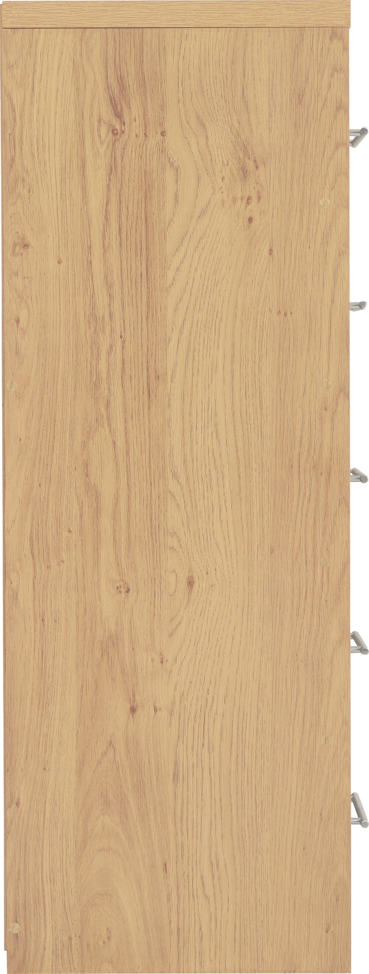 Seville 5 Drawer Narrow Chest - Grey Gloss/Light Oak Effect Veneer - view 7