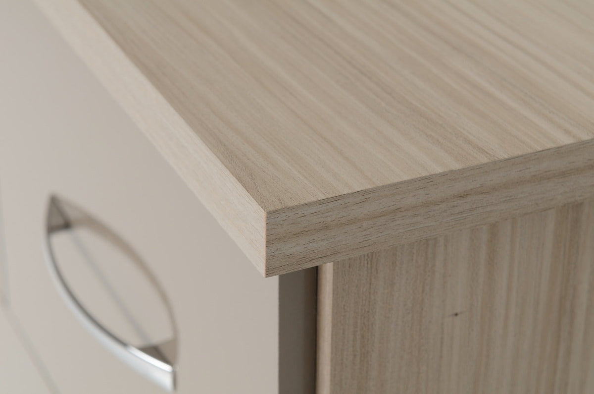 Nevada 3+2 Drawer Chest - Oyster Gloss/Light Oak Effect Veneer - view 8