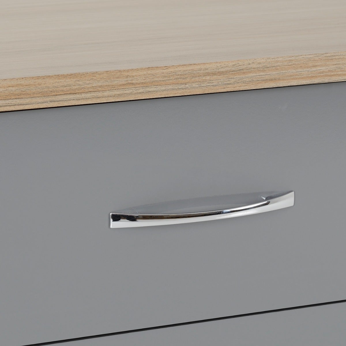 Nevada 3 Drawer Chest - Grey Gloss/Light Oak Effect Veneer - view 7
