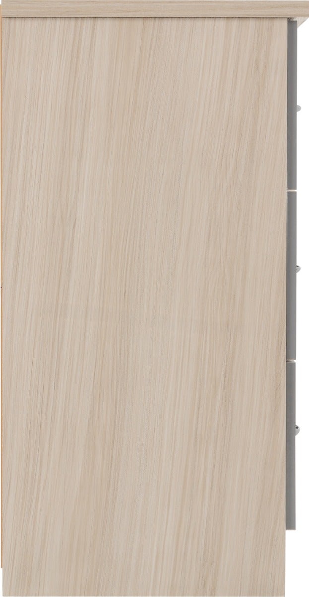 Nevada 6 Drawer Chest - Grey Gloss/Light Oak Effect Veneer - view 5