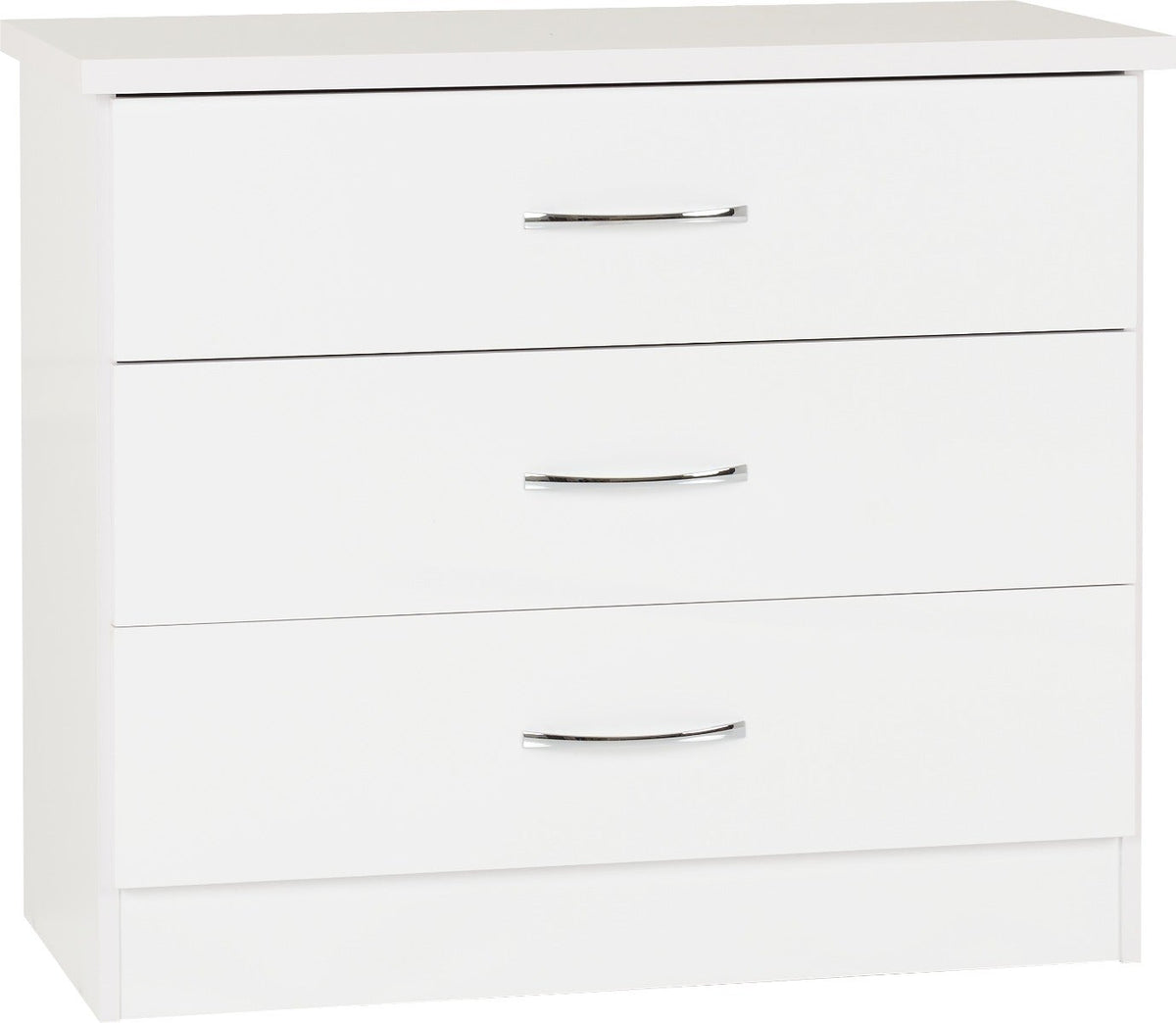 Nevada 3 Drawer Chest - White Gloss - view 2